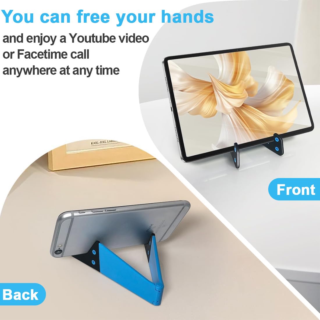 Supporto Pieghevole Universale Per Telefono E Tablet – Angolo Regolabile 0-110°, Antiscivolo, In ABS, Confezione Da 3