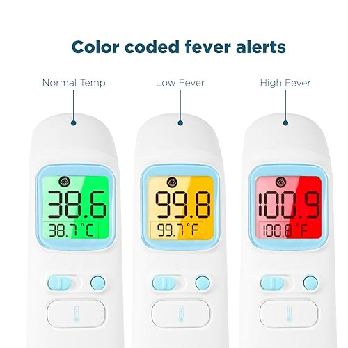 Miniatura 2 de DrBash Termómetro de bebé 3 en 1 para oídos, frente y sin contacto, termómetro infrarrojo para adultos y niños, termómetro digital de fiebre con