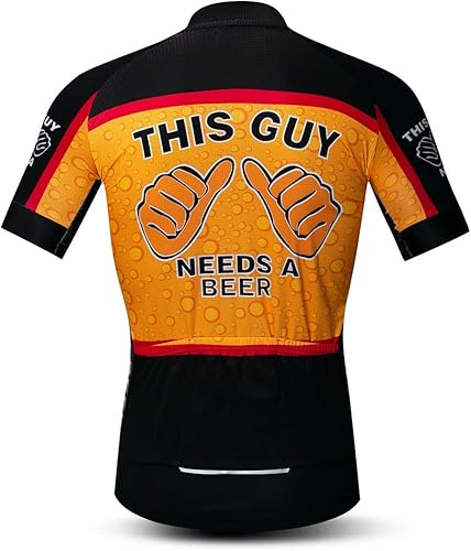 Miniatura 3 de Camisetas de ciclismo para hombre, camisetas de ciclismo de manga corta con cremallera completa