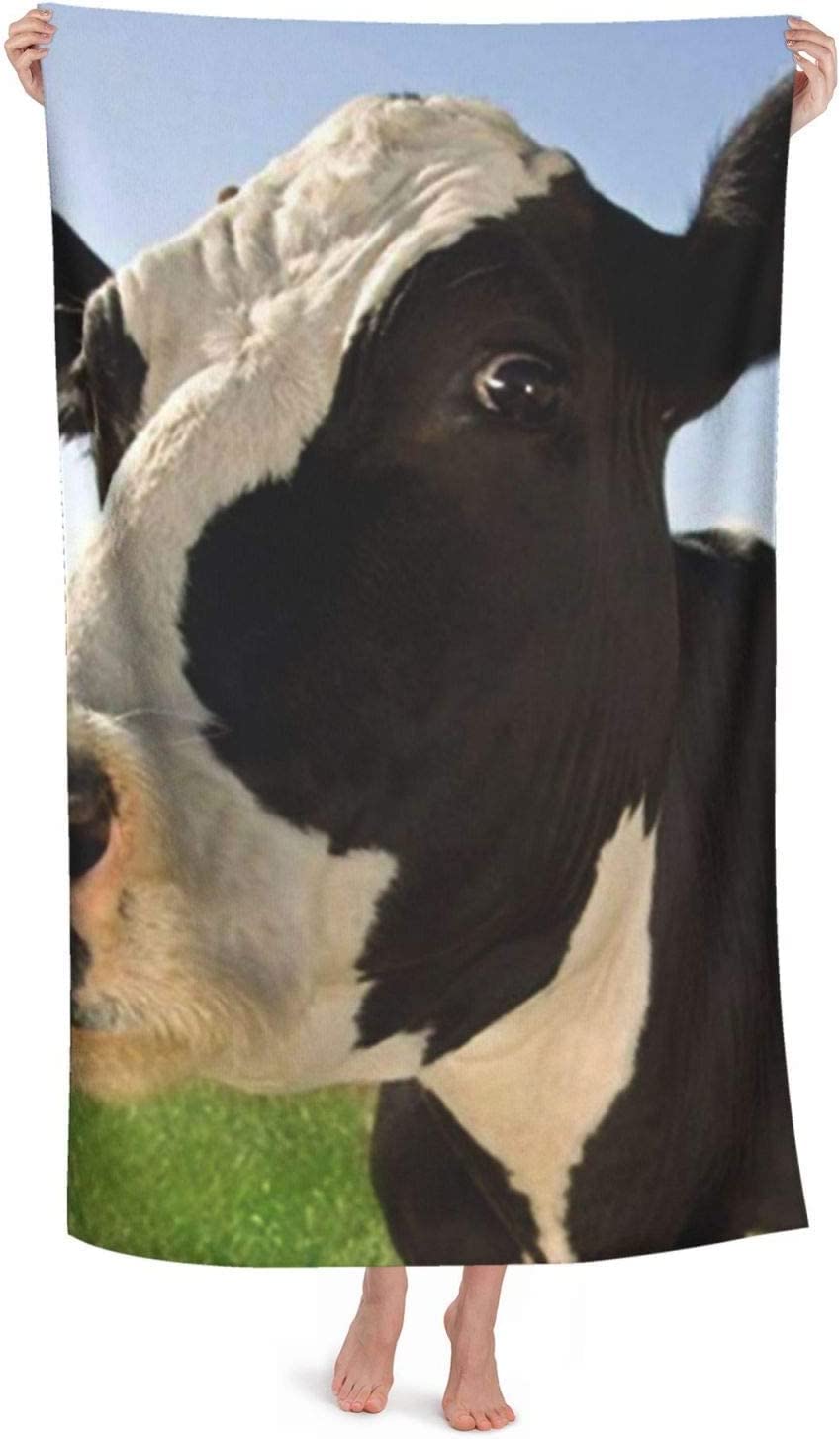 LSRCPD Milk Cow Beach Towel Highly Absorbent Microfiber Beach Blanket Soft Bath Towels 80X130 CM