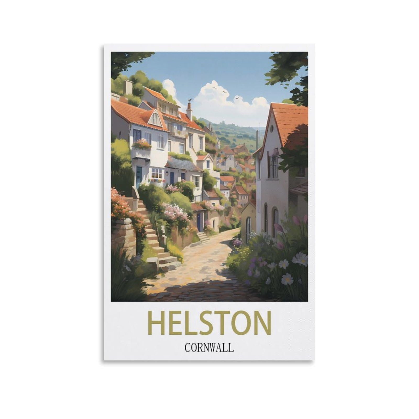 Metal Tin Sign Helston Cornwalls Wall Art Vintage Decor for Man Cave Garages Home Bedroom Retro Decor 15x30cm