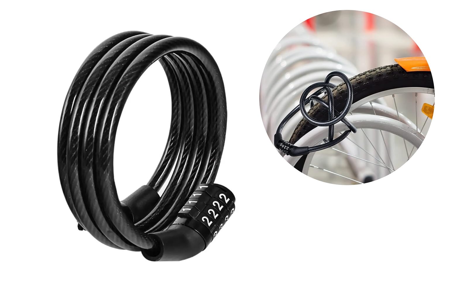 Philomena 4 Digit Combination Resettable Password Change Number Spiral Lock for Cycle Bike Helmet Bicycle 4 Feet Length, Black (B0CYSQLYD2) Amazon Price History, Amazon Price Tracker