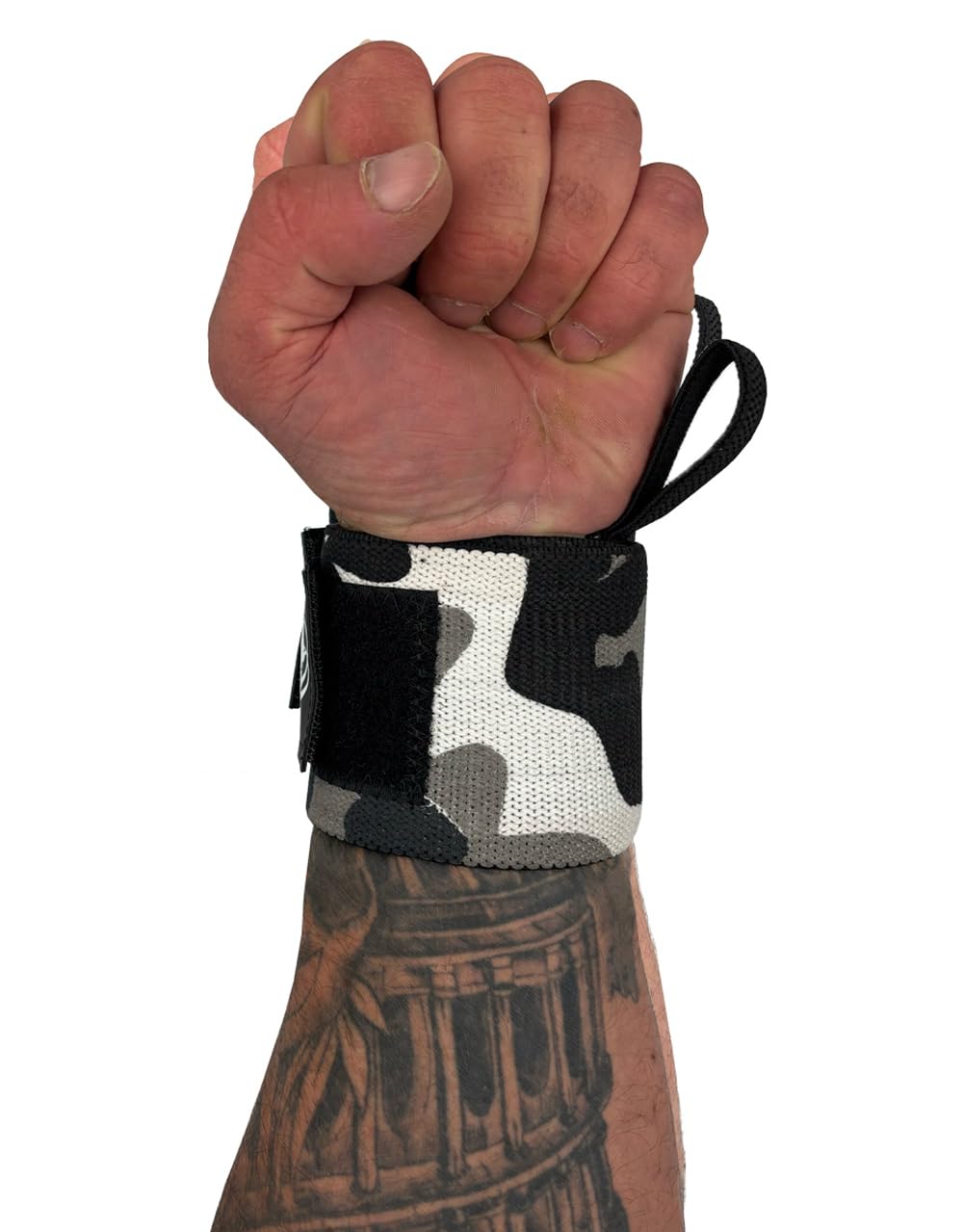 Opaski na Nadgarstki Camo 50 cm Warrior Gear | Para Owijek na Nadgarstki do Siłowni, Powerliftingu i Strongmana | Technologia Gripper – Wzmocnione Szwy