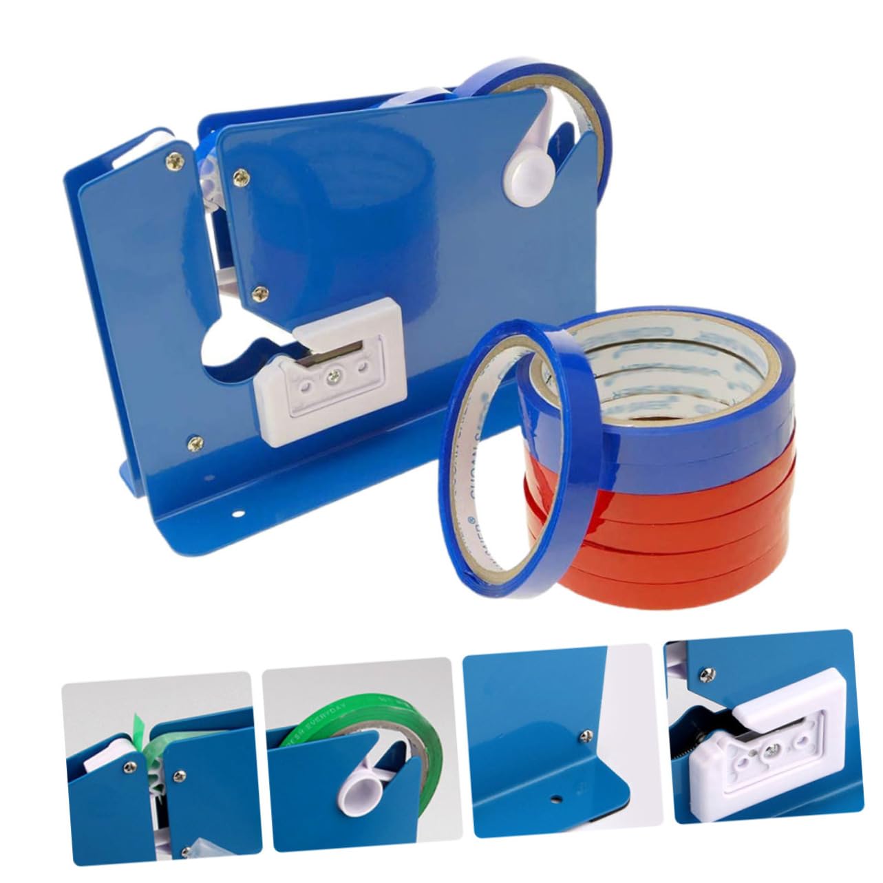 BESTonZON 9stücke Tape Cutter Dispenser Mit Langlebigem Eisenrahmen Tütenverschlussmaschine Für Plastikbeutel Integrierter Trimmer Geeignet Für Lebensmittel Fleisch Und Industrieverpackung