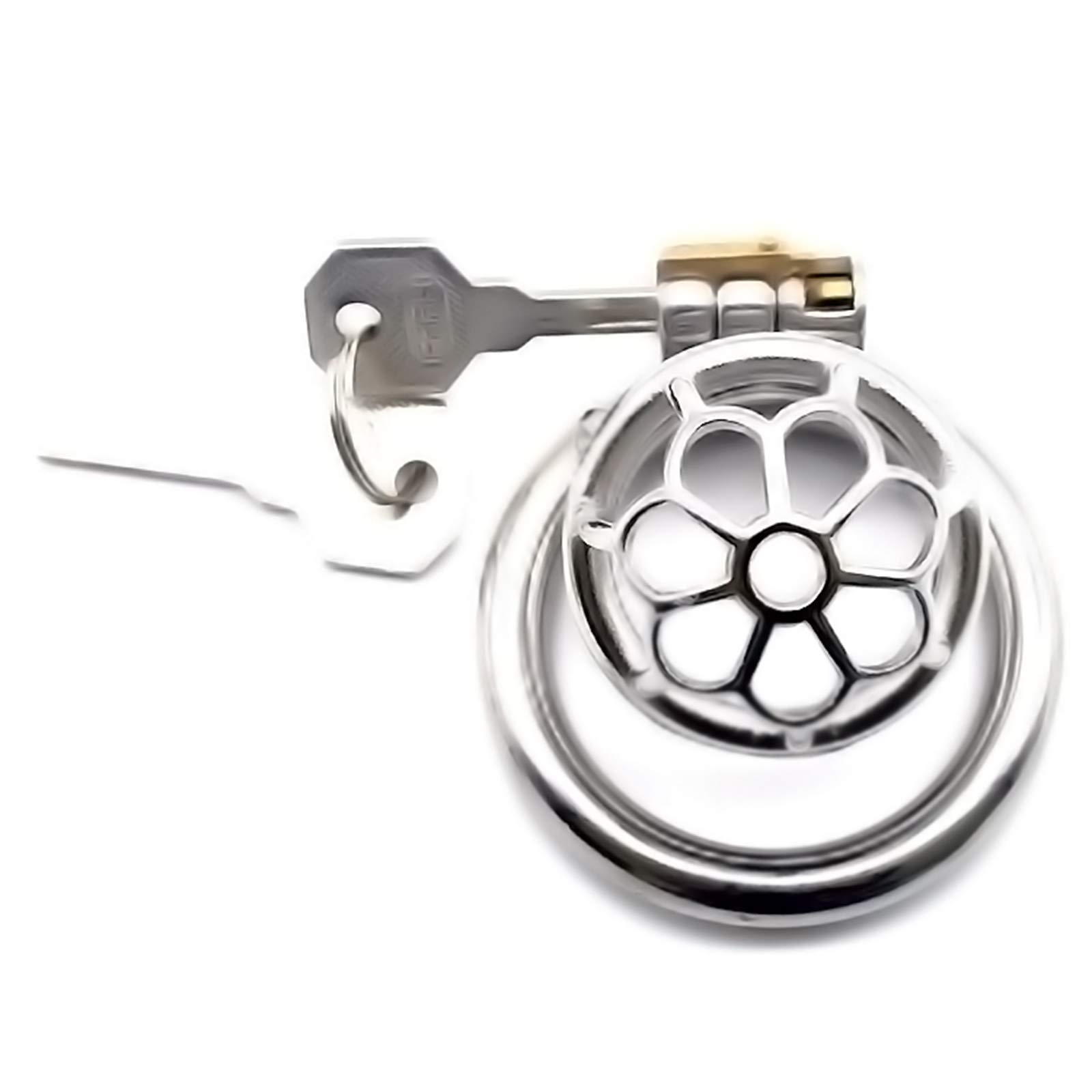 Gabbia per Pene Cockcage Cintura di Castità per Uomo Cintura di Castità Design Intagliato Cavo in Acciaio Inossidabile 304 SM Bondage per Schiavi Fetish Gabbia di Castità(50mm)