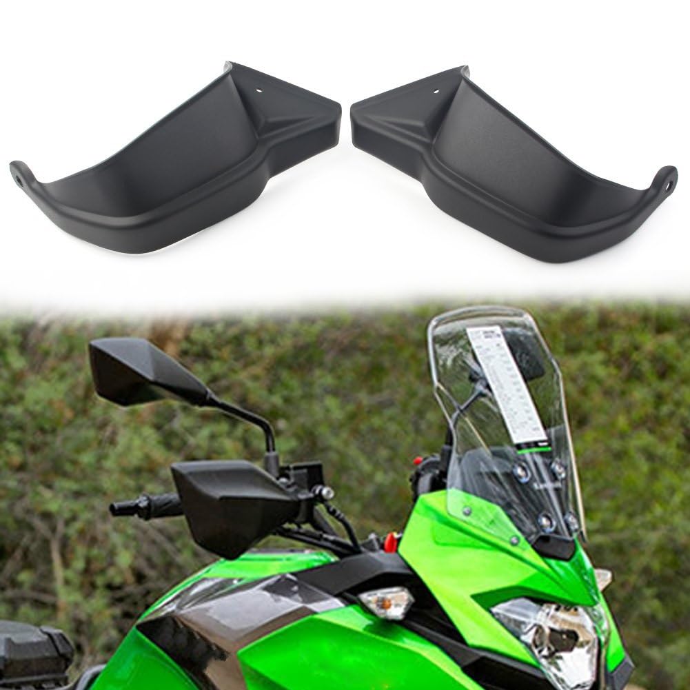 Protezioni Mani Per Manubrio Moto Kawasaki Vulcan/Versys - Parabrezza Antivento In ABS, Nero/trasparente
