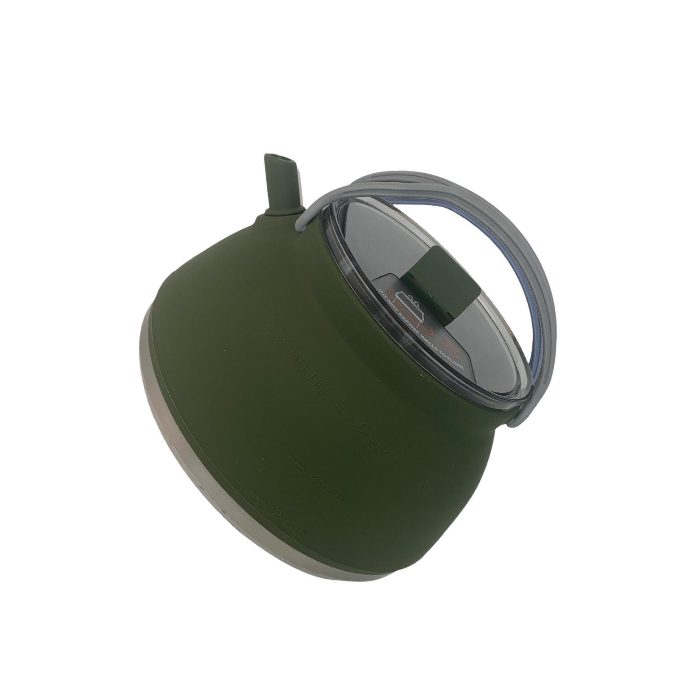 Bollitore per tè e caffè da campeggio all'aperto, leggero, riutilizzabile, pieghevole, pratico, per cucinare, acqua bollente sul fuoco, bollitore da, Verde scuro, 18.2x10.5 cm