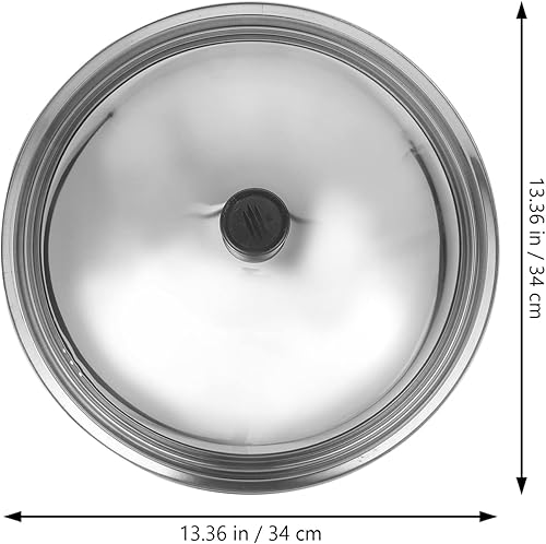 Miniatura 4 de Hemoton Cubierta universal para sartenes portátiles para lavavajillas, tapa de olla de acero inoxidable, tapa redonda para wok, cúpula de fusión de