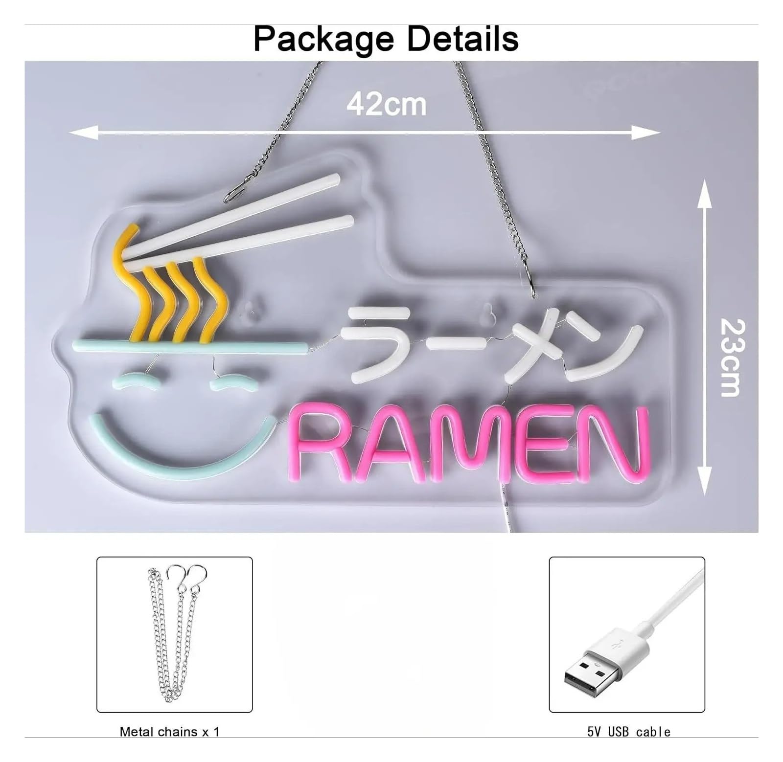 Hängende Kunst Leuchtreklamen "Ramen" Leuchtreklame „Japanische Nudeln“, LED-Leuchten Für Restaurants, Geschäfte, Küche, Esszimmer, Nudel-Wandkunst-Dekorationen 16.5x9.1in