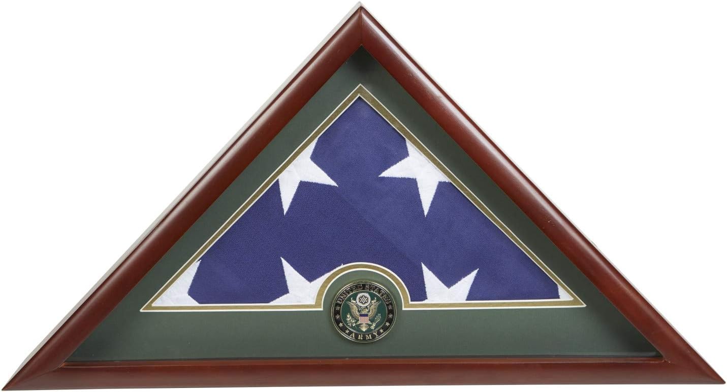 ALLIED FLAG US Flag Display Case with Aim High Air Force Medallion and American Flag Crafted from Premium Materials - Made in USA