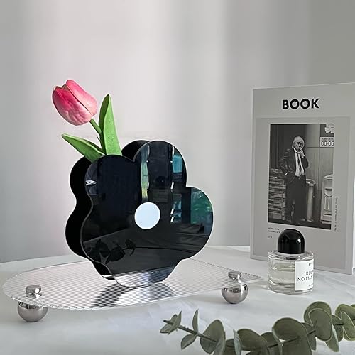Miniatura 9 de BLOFLO - Florero acrílico en forma de nube negra, florero acrílico moderno, decoración contemporánea para el hogar, oficina, boda