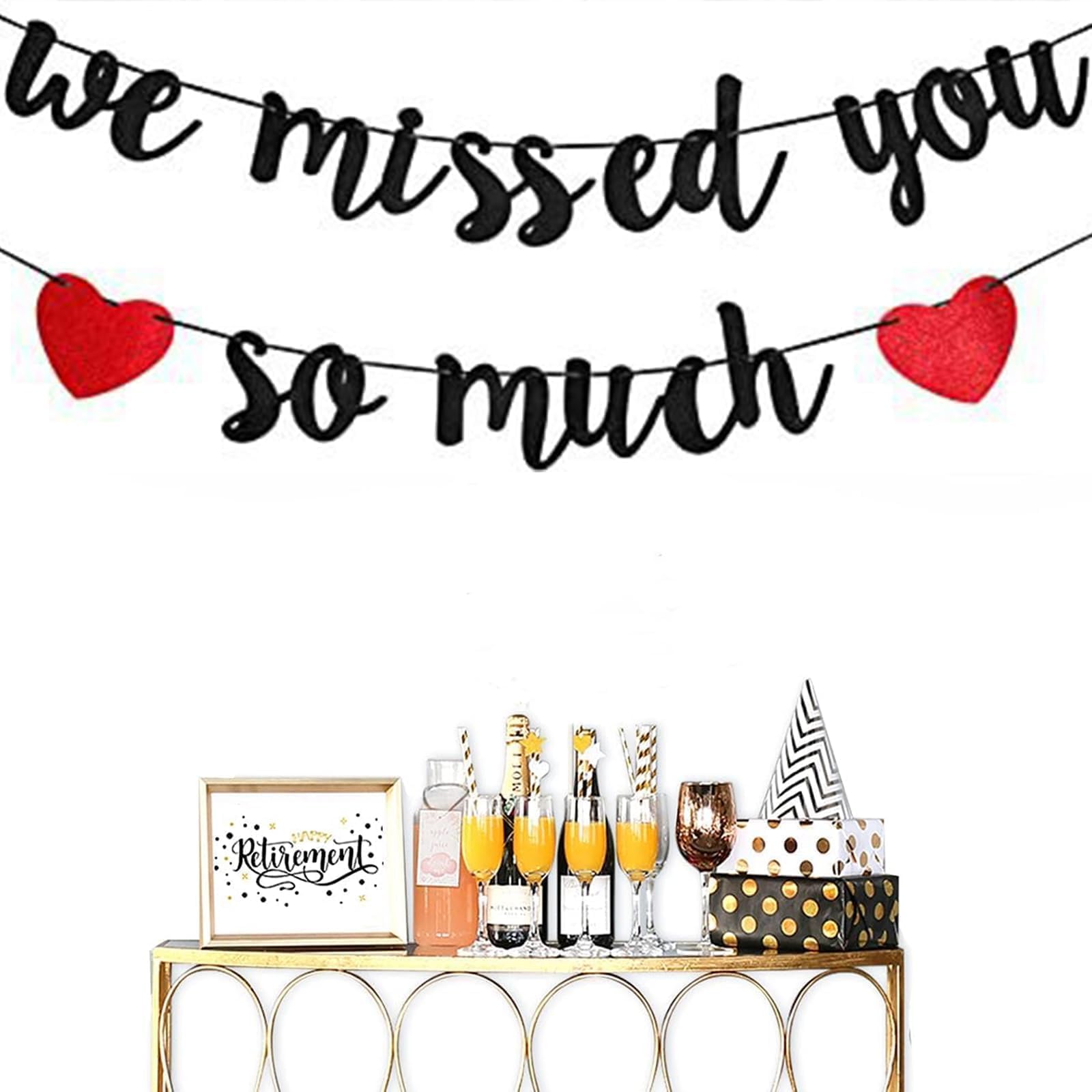 Welcome Back Banner, Welcome Home Banner, Welcome Home Decorations, We Missed You So Much Banner, Welcome Home Banners for Family Reunion Friends Back Military Graduation Happy Banner (Black)