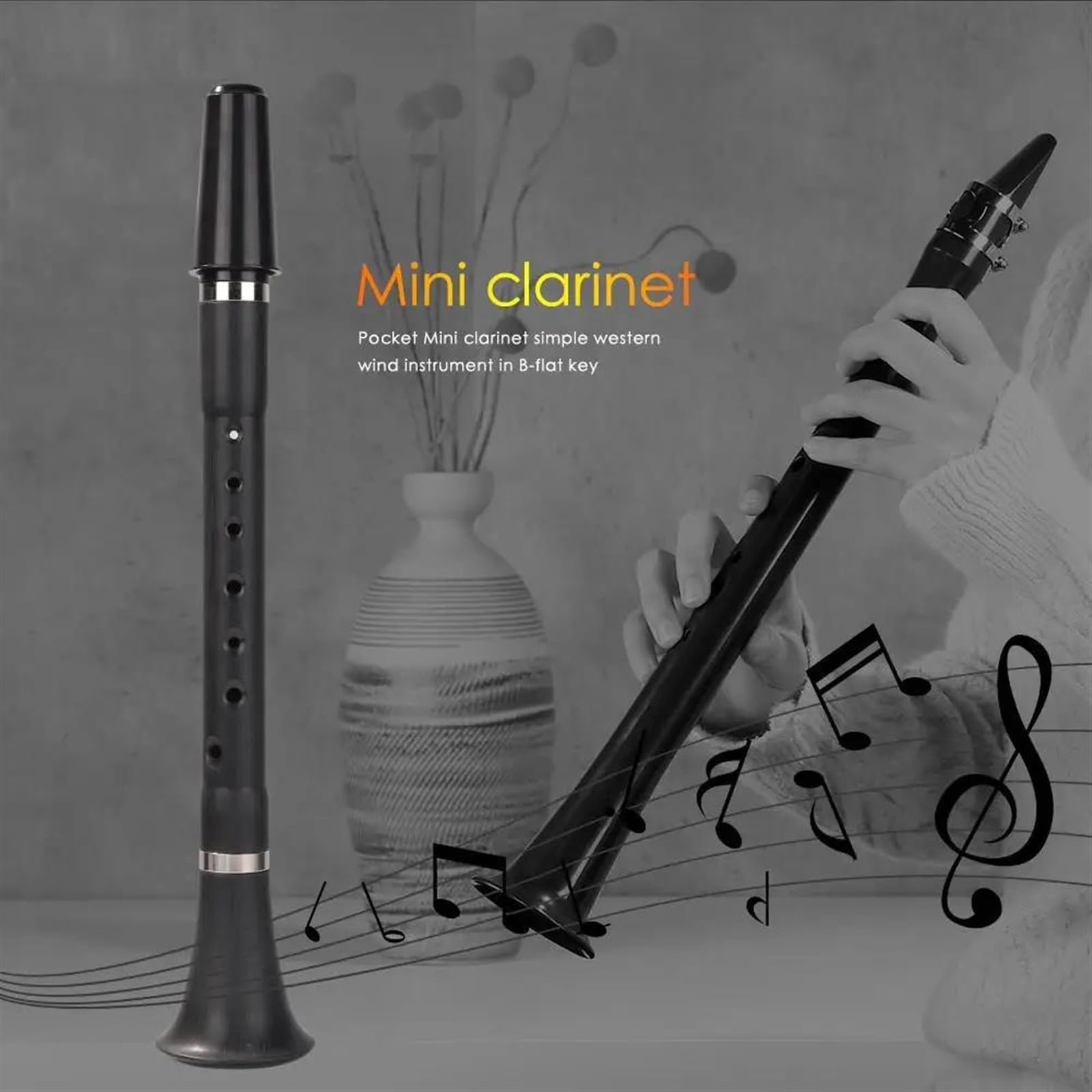 Miniaturowy instrument muzyczny Miniatura kieszonkowa na klarnet z akcesoriami do torebek instrument muzyczny klasyczny miniaturowy model przenośny mini kreatywny wyjątkowy