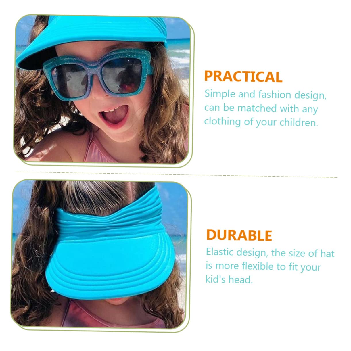 KOMBIUDA 4pezzi Cappello Sole Estivo per Ragazzo Ragazza con Visiera Larga Cappello da Spiaggia e Traspirante Protezione UV per attività all Aperto Adatto Viaggi e Vacanze Lago Taglia Anni