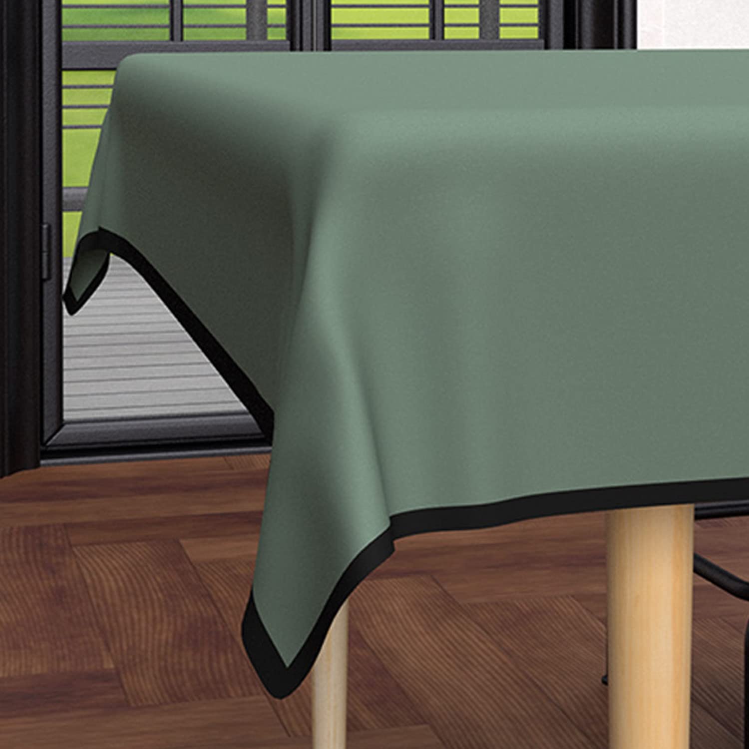 Soleil d'ocre, Rectangular Stain-Resistant Tablecloth Washed Microfibre 140 x 240 cm Khaki, 94.5 x 55.1 inch (Rectangular) - Image 2