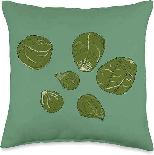 Brussel Sprouts Vegetable Farmer Grower Green Brussel Sprouts - Disfraz de Halloween para jardinería agricultura almohada 16 x 16 pulgadas multicolor