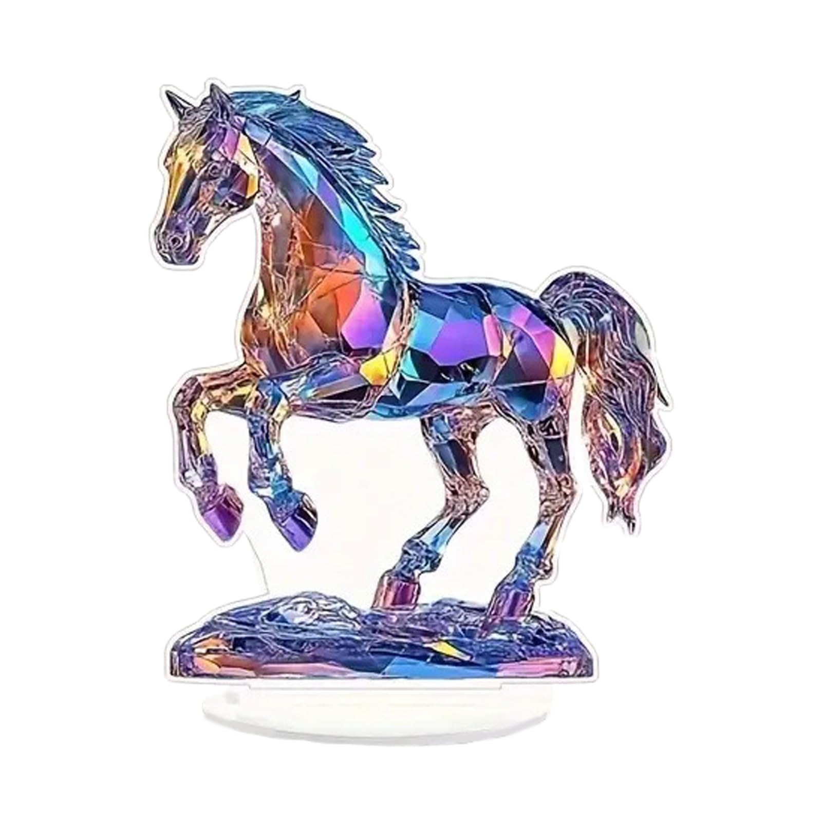 KAQNTUD Lucky Wealth Horse Statues Acrylic Animal Sculptures Feng Shui Ornament Collectible Figures for Home Office Decorations Animal Statues Sculpture