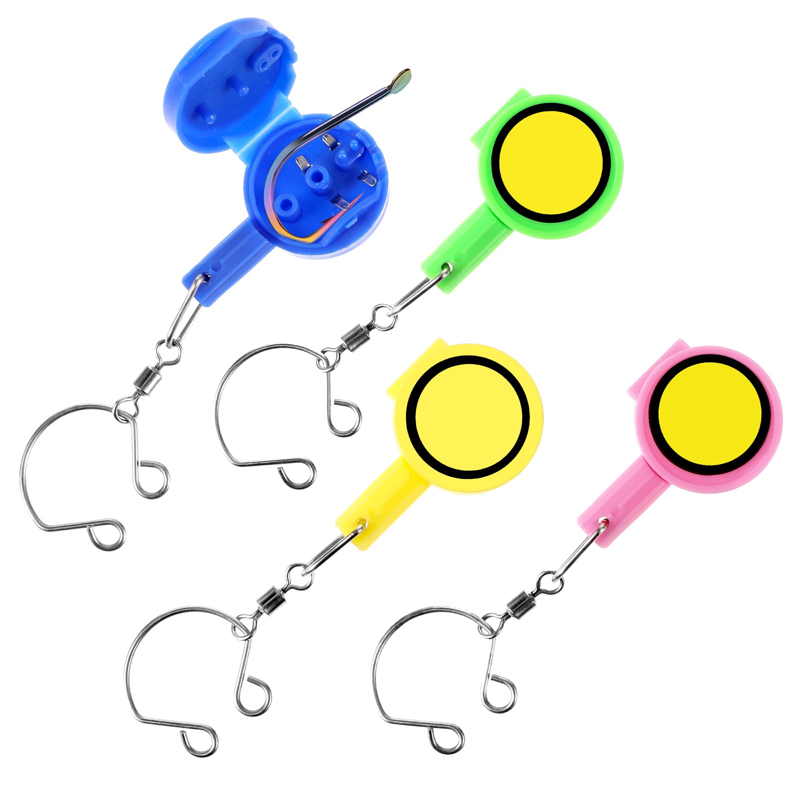 Wanmu 4Pcs Fishing Knot Tying Tool, Hook Covers for Easy Tyingy, Protect from Fish Hooks, Fish Lure Hook Storing Device, Fishing Accessories for Beginner Anglers, Multifunctional Safety Fishing Tools