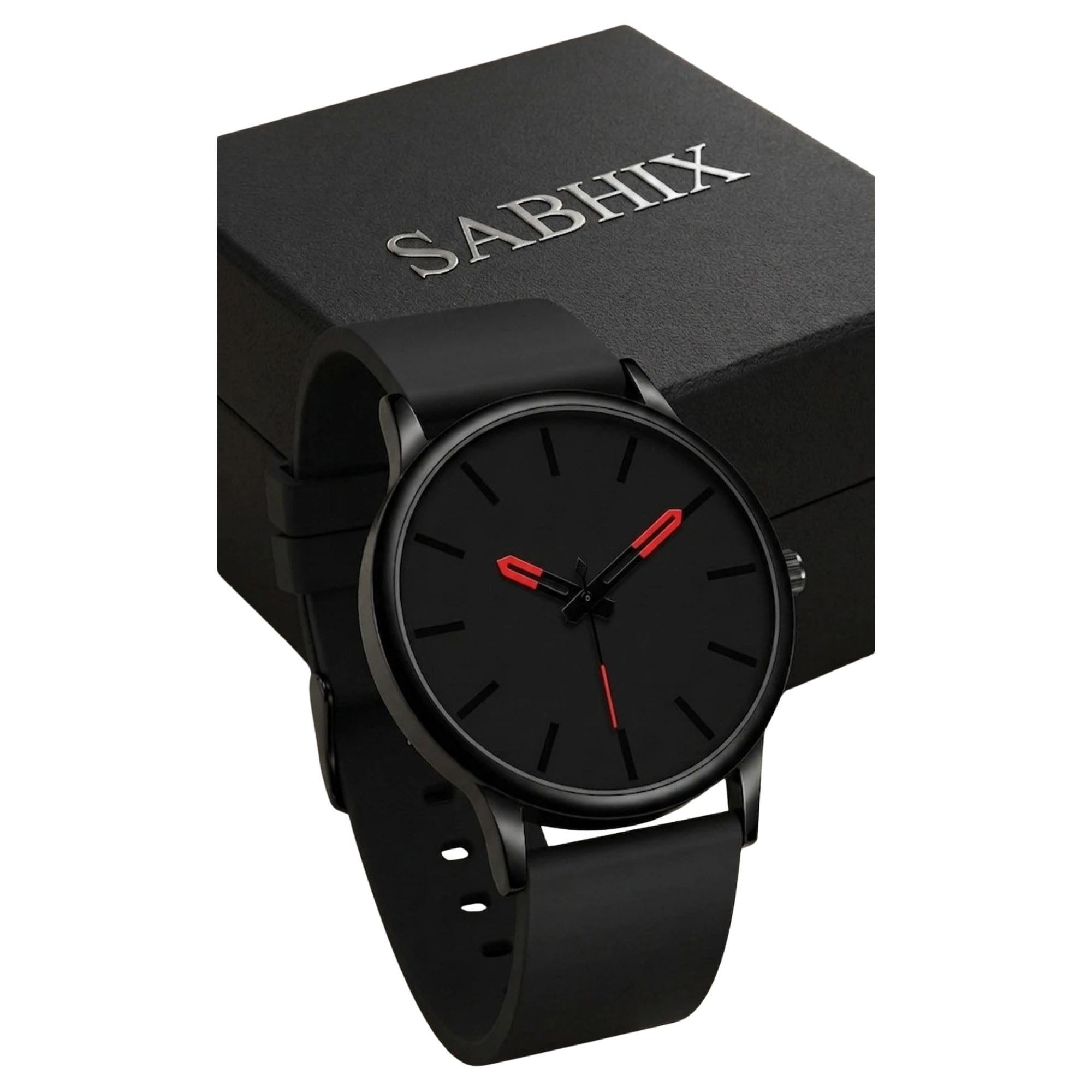 Black Dial Analog Watch for Men with Black Silicone Strap | Stylish Quartz Analog Wrist Watch | Lightweight Casual Daily Wear Watch | Comfortable Band | Classic Fashion Watch for Office, College & Everyday Use-image-38