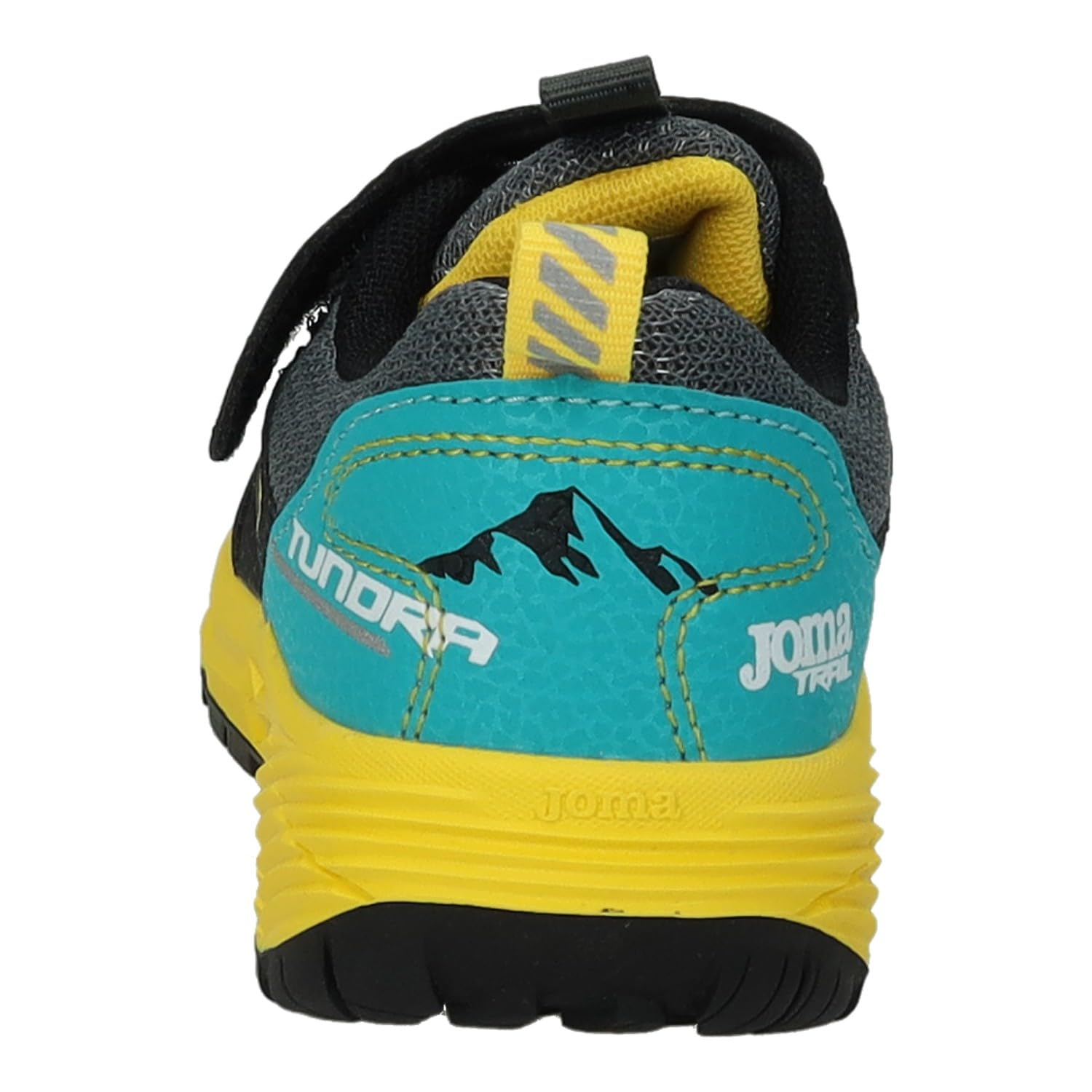 Joma JTUNS2501V Zapatillas Trail niño Tundra Cierre Adhesivo Cordones elásticos Negro Amarillo