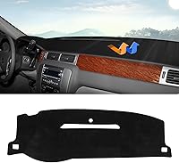 Autorder Custom Dash Cover Mat for 2007-2013 Chevy Silverado Sierra & 2007-2014 Tahoe Suburban GMC Yukon - Velvet Anti-Slip UV Protector