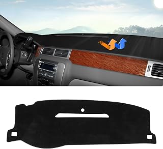 Autorder Custom Dash Cover Mat for 2007-2013 Chevy Silverado Sierra & 2007-2014 Tahoe Suburban GMC Yukon - Velvet Anti-Slip UV Protector