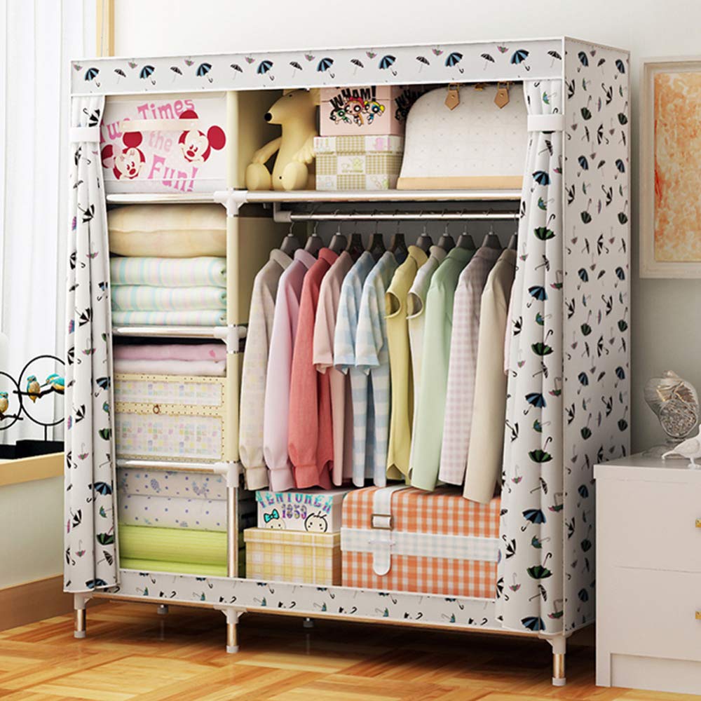 Armoire simple pliante double en tissu Oxford renforcé WARDROBE de 170cm