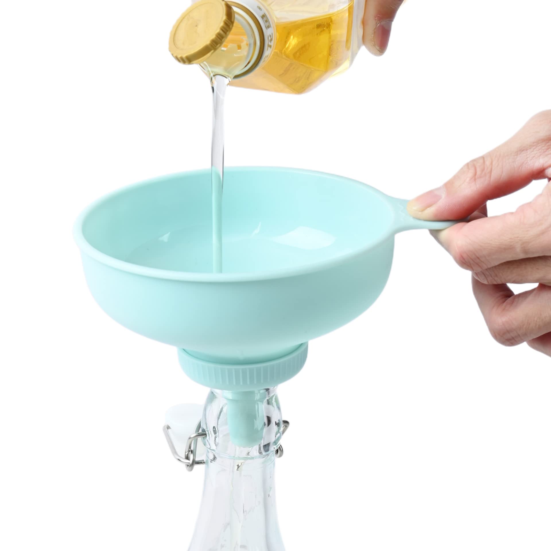 JDLYEVER 3-in-1 Kitchen Funnel, Plastic Wide-Mouth Narrow-Mouth Funnel Salad Sauce Large-Caliber Funnel Jam Funnel Household Multi-Functional Oil Spill, Large Diameter Food-Grade Plastic Easy Clean