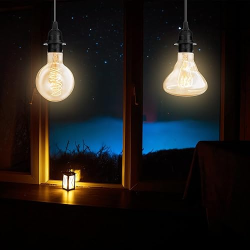 Miniatura 5 de Reginary Kit de 6 cables de luz colgante, cable de extensión de cable de extensión con interruptor de encendidoapagado en línea, kit de lámpara de