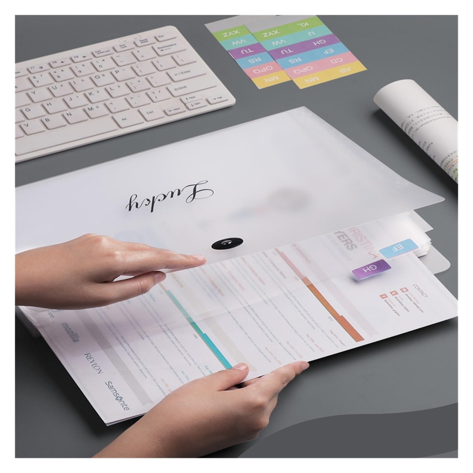 Bestandsmap A4 Clear File Map Document Bag Multi-Layer