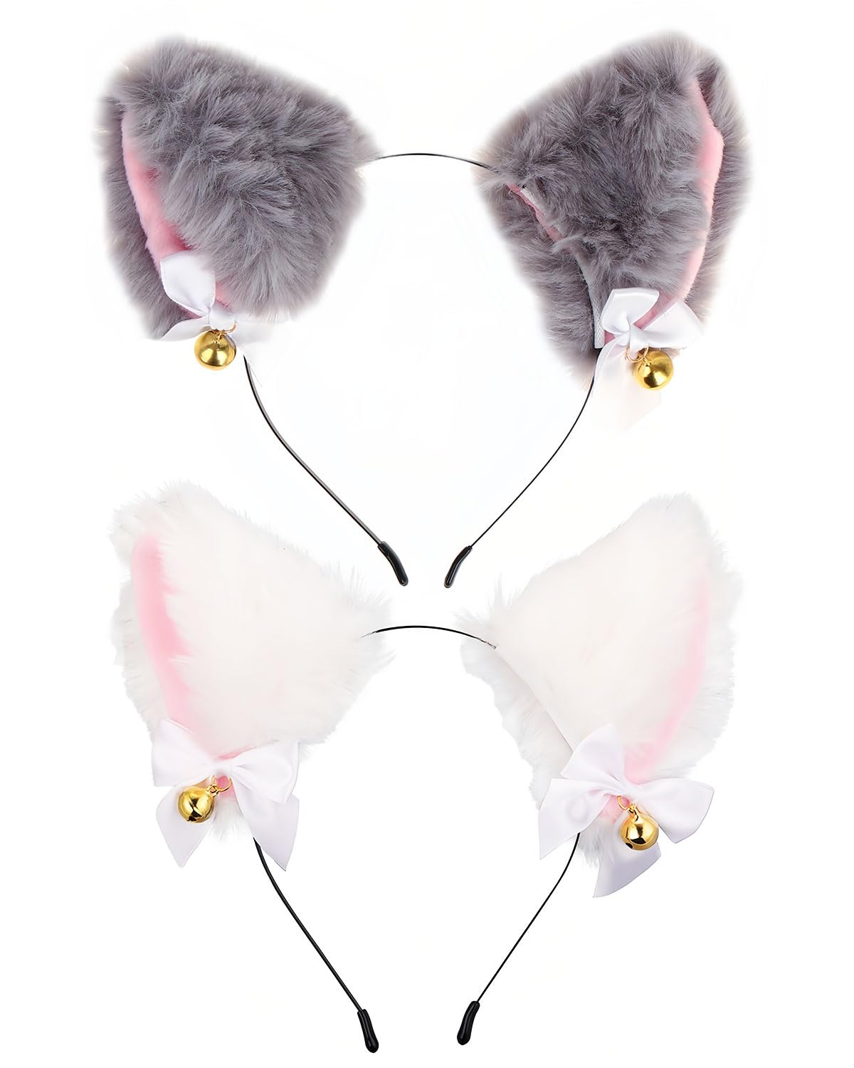 UYRVAPE 2pcs Diadema Orejas de Gato, Zorro Diadema para Niña Mujer, juego de cosplay, accesorio para, accesorios para el pelo, Halloween Cosplay Disfraz Accesorios para niños y adultos