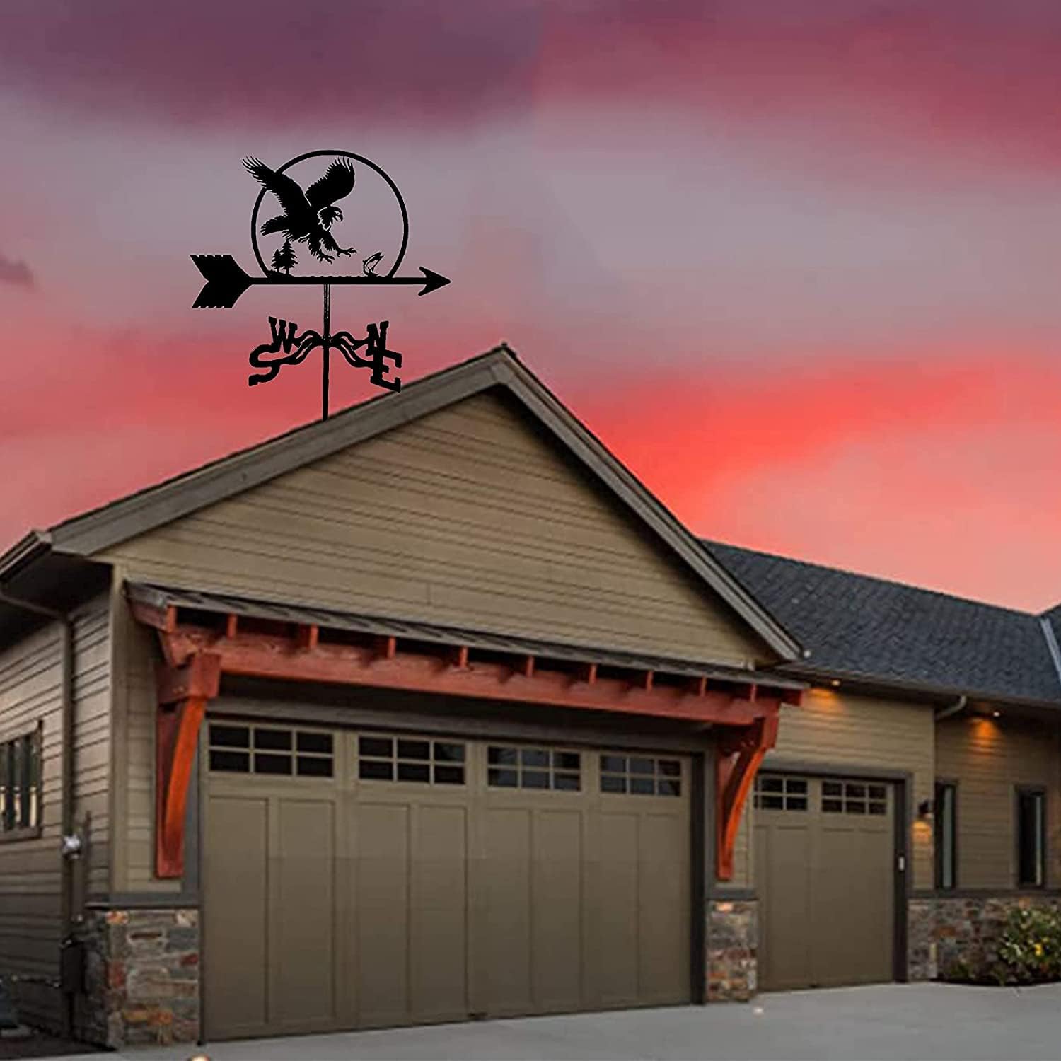 風見鶏 風向計 ステンレススチール 耐腐食性 風見鶏 アルパカ イーグル 魚 馬 農地 風見鶏 測定ツール 取り付けブラケット付き