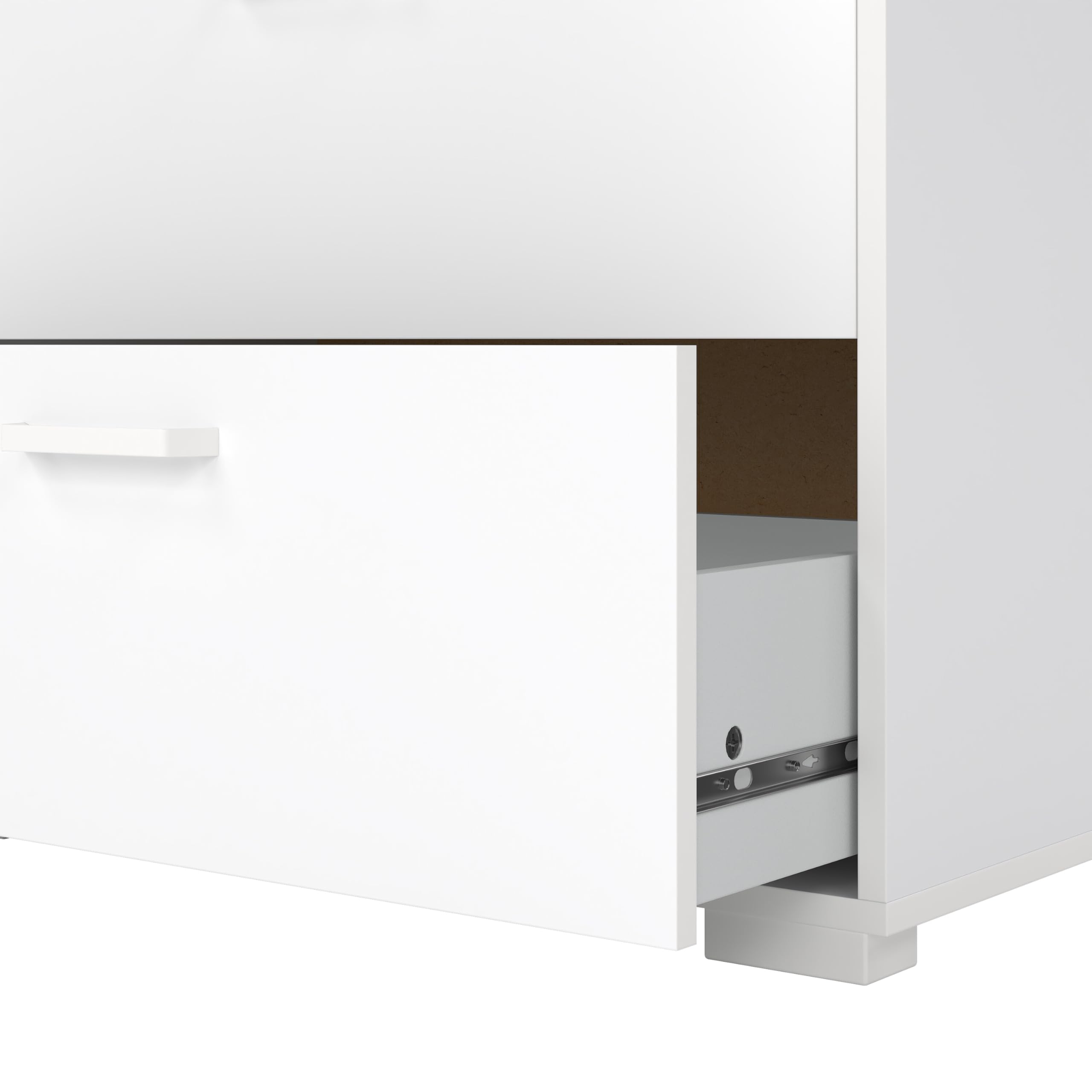WELL HOME MOBILIARIO & DECORACIÓN Cómoda Eria, Cajonera Moderna con 5 Cajones, Color Blanco Alto Brillo, 71 x 40 x 102 cm