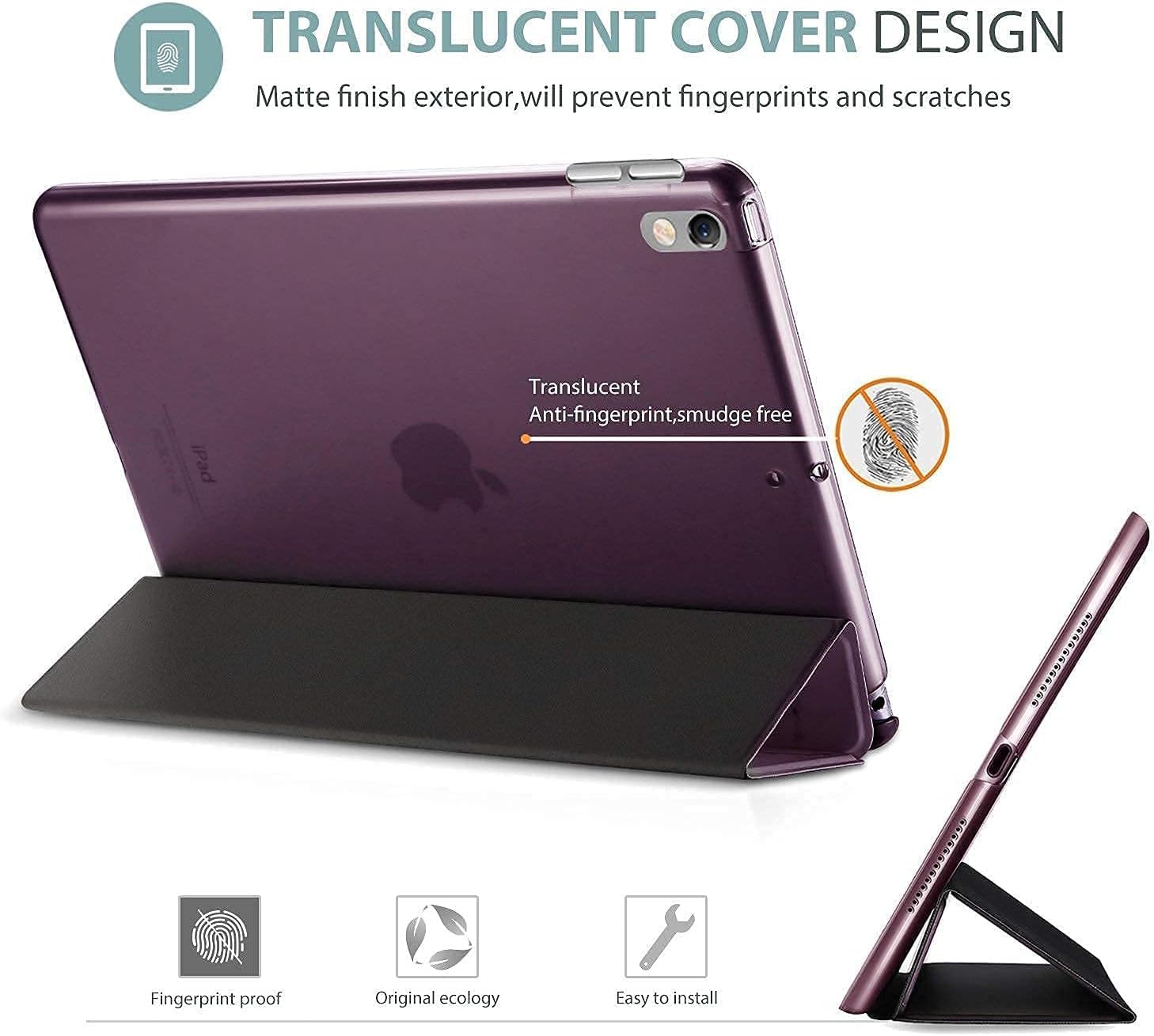 ProCase iPad Air 3 10.5" 2019 / iPad Pro 10.5" 2017 Purple Slim Hard Shell Case Bundle with Tempered Glass Screen Protector