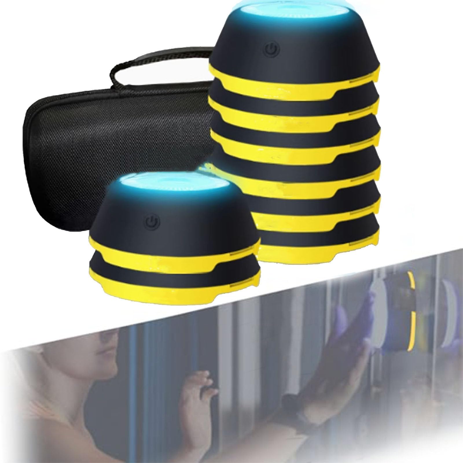 LjyAeono Agility Fitness Light, Reaction Training Light with APP, 29 Functions, Speed Agility Reaction Equipment, Support Multiple Languages 8lights