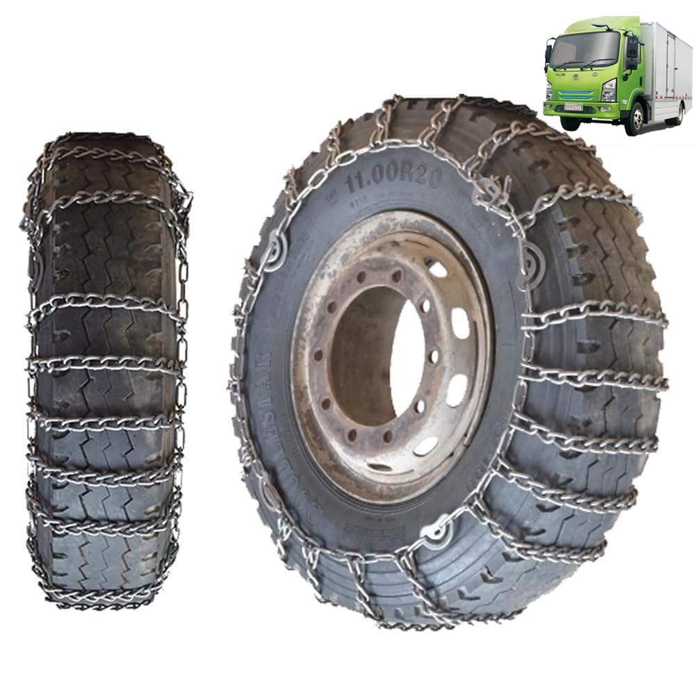 Set of 2 Universal Emergency Tire Traction Chain Snow Chains for Semi Trucks Metal Tire Chains for SUV Trucks Pickup Trucks Semi Trucks Van Trucks ATV Light Truck 9mm 315/70R22.5 9mm 275/80R22.5