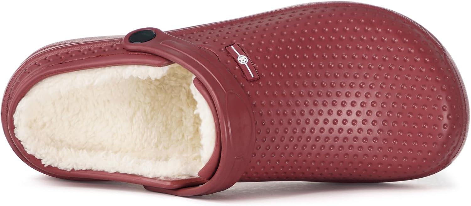 Men's Women's Lined Clogs Winter Waterproof Slippers Slip On Garden Shoes Non-Slip Home House Slipper Indoor Outdoor Mules with Soft Fleece Lining - Image 4