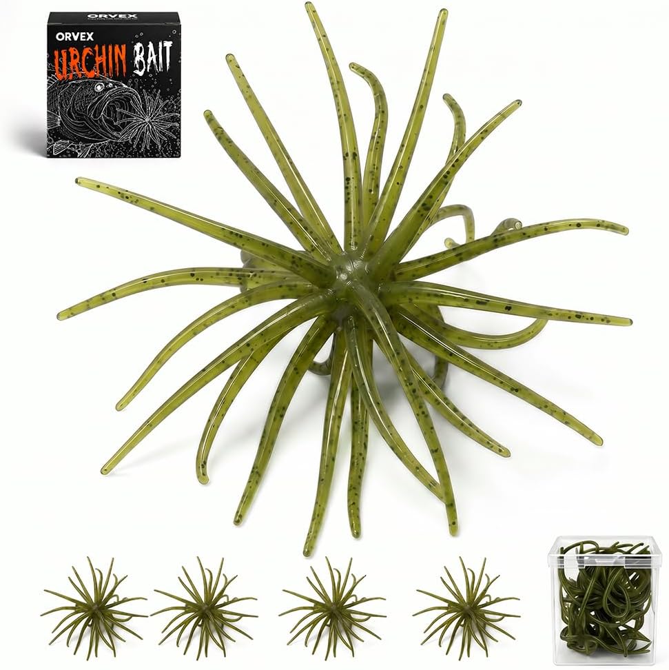 4 piezas ORVEX Spinker One 3,54" (9 cm) Señuelos flotantes de TPE Creature - Cebo suave multitentáculo de 360° para lubina, lucioperca y lucio - Señuelos de pesca Finesse para Drop Shot.