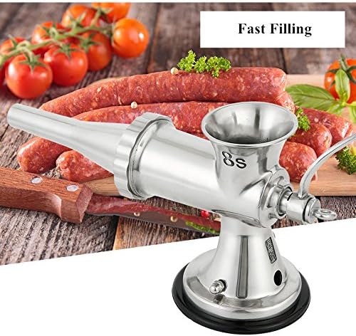 Stainless Steel Manual Meat Grinder Filling Sausage Machine Home Hand-Operated Mincer Machine Sausage Stuffer Aperture:8mm