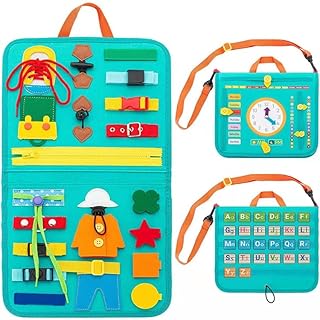 Yaphets Mall Busy Board For Toddler, Montessori Toys for 2 3 4 Year Old Girls & Boys Gifts, Autism Educational Travel Toys, Preschool Activities for Learning Fine Motor Skills and Problem Solving