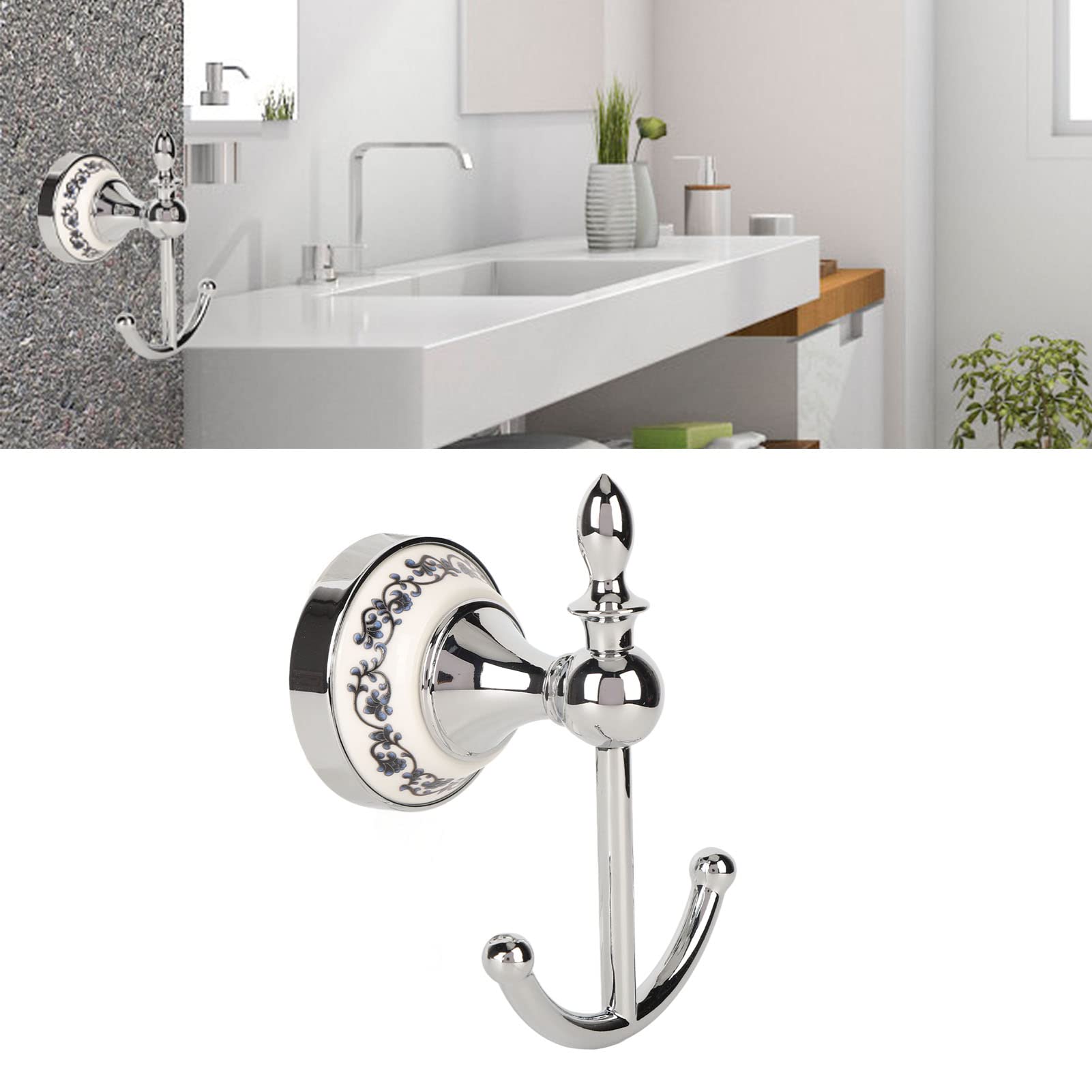 Gancio da Parete Decorativo, Ganci Appendiabiti Doppi a Parete Multifunzionale Salvaspazio Bagni Porta Asciugamani per Vestiti Chiavi Cappelli Zaini (A)