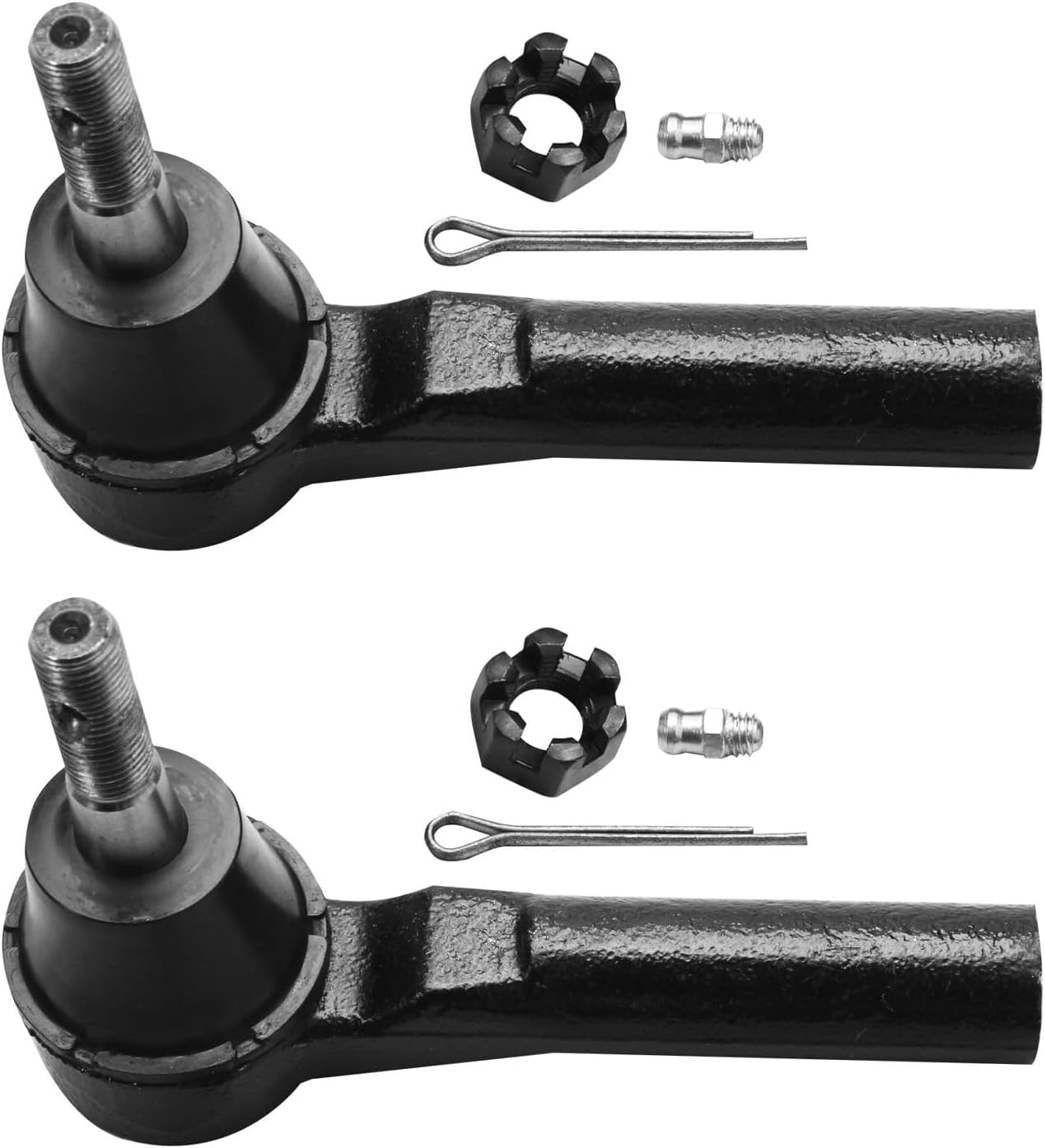 Detroit Axle - Front 4pc Steering Knuckles Kit for 07-12 Dodge Caliber, 2 Steering Knuckles & Wheel Bearing Hubs 2 Outer Tie Rods 2007 2008 2009 2010 2011 2012 Replacement