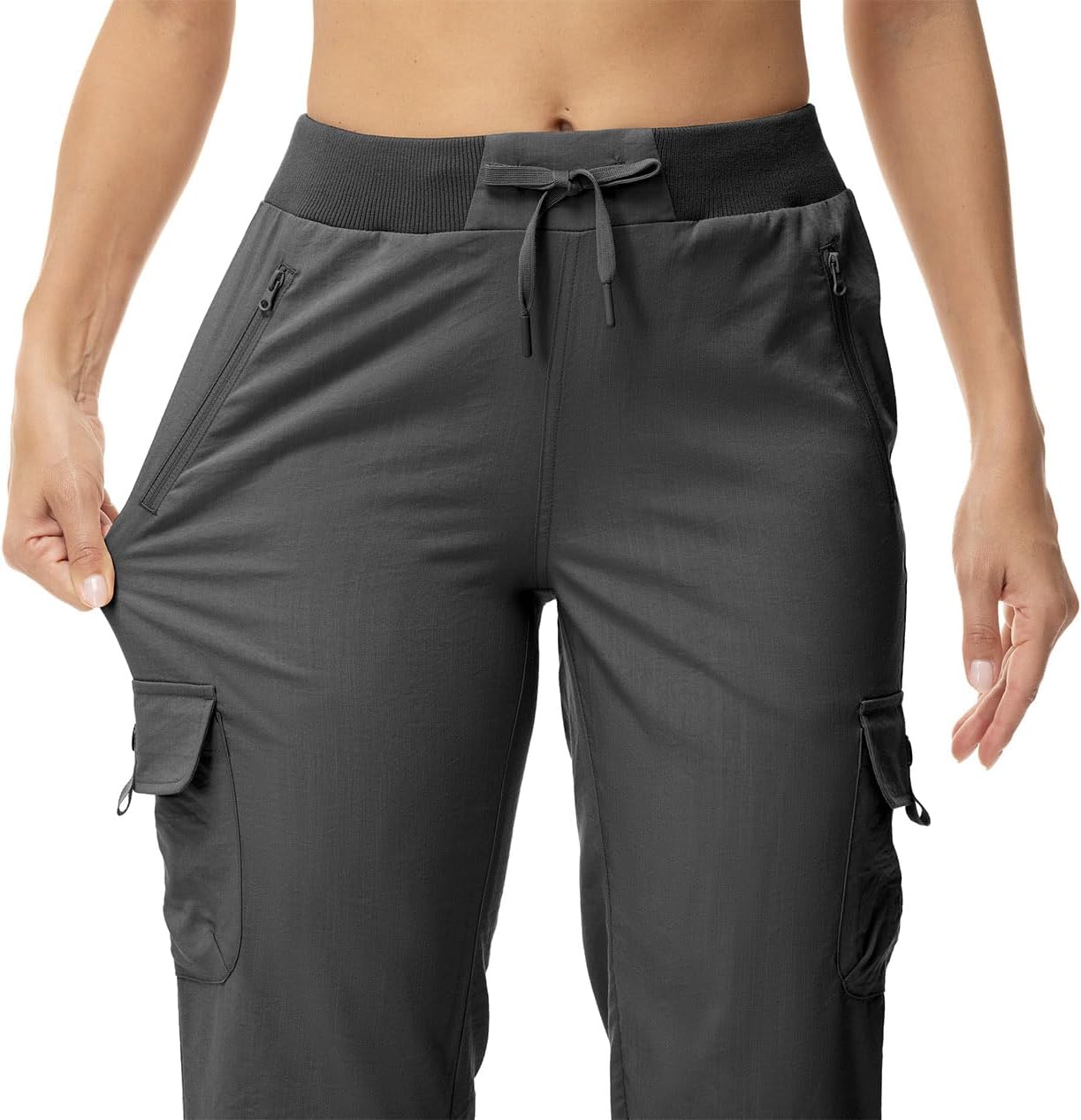 YSENTO Womens Cargo Capri Pants with 4 Pockets Summer Bottoms Lightweight Quick Dry Hiking Athletic Joggers - Image 7