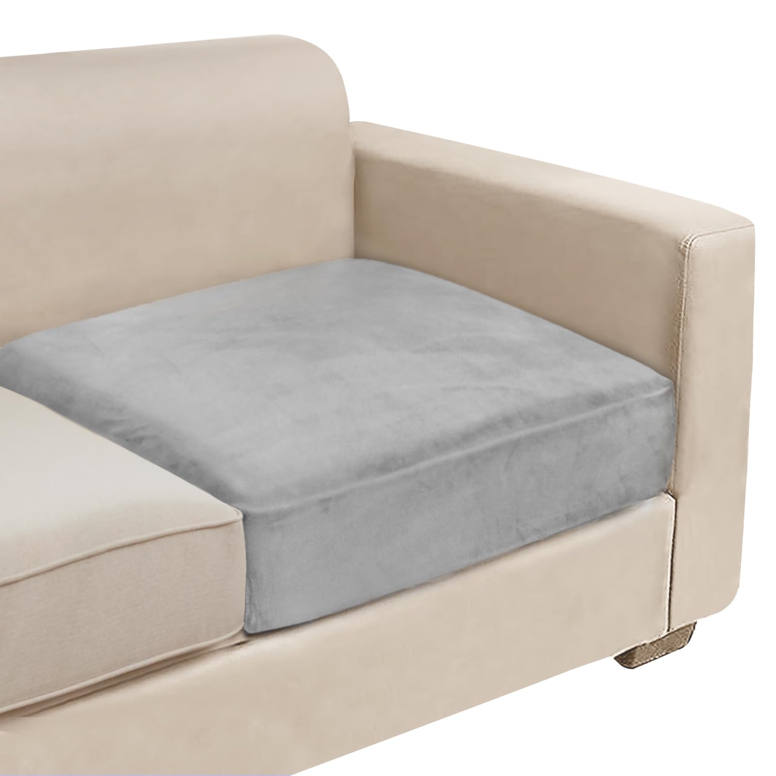 NAISI Couch Cushion Covers 1 Piece Velvet Stretch Sofa Seat Covers or Backrest Covers Soft Individual Couch Covers for Sectional Sofa(1 PC for Seat