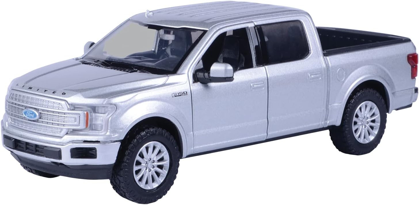 Motormax 2019 Ford F-150 Limited Crew Cab Pickup Truck Metallic Silver 1/24-1/27 Diecast Model Car by 79364