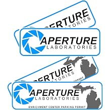 Aperture Labs Secret Research Laboratory Set of Stickers. 2 Styles - 2 of Each