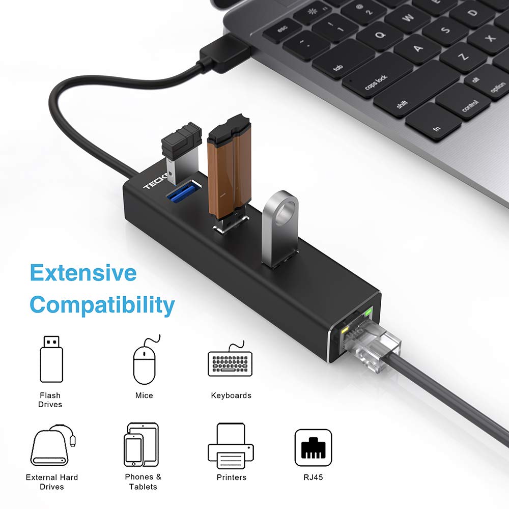 Buy USB to Adapter, Aluminum 3 Port USB 3.0 Hub with