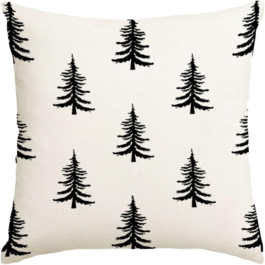 RABUSOFA Christmas Pillow Covers 18x18 Inch Christmas Tree