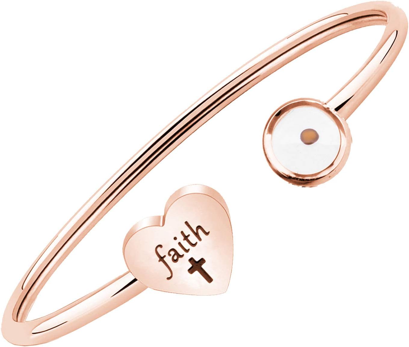 Inspirational Mustard Seed Bangle Faith Cross Cuff Bracelet Jewelry Christian Gift