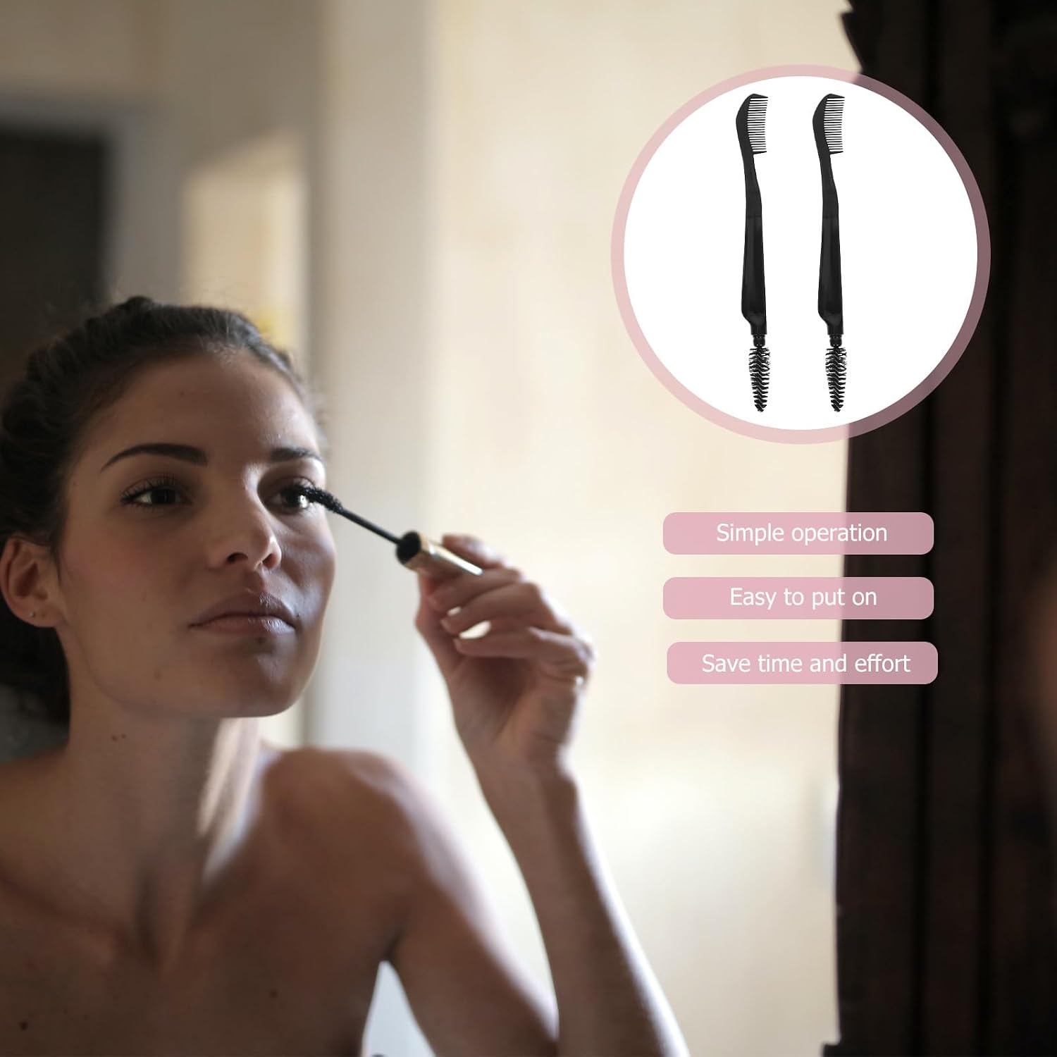 10pcs Dual-head Eyebrow Brush and Lash Comb Black Multipurpose Makeup Tool for Eyelash Styling and Brow Shaping